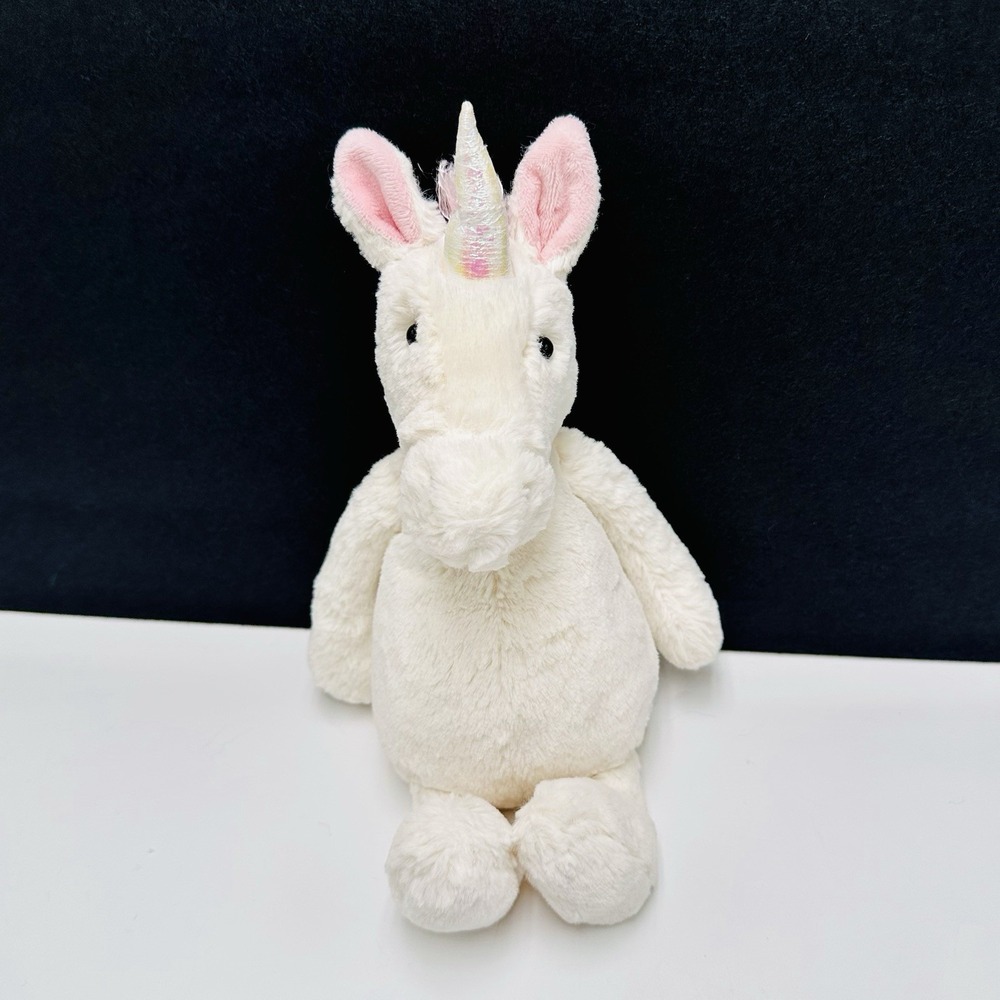 Jellycat Unicorn Plush 11" White & Pink Small Stuffed Animal Soft Toy